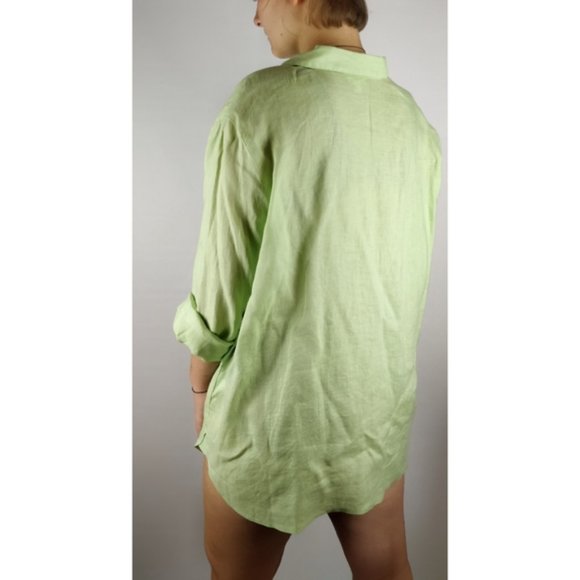 New J. Jill linen button down Long sleeve shirt L - Picture 3 of 16